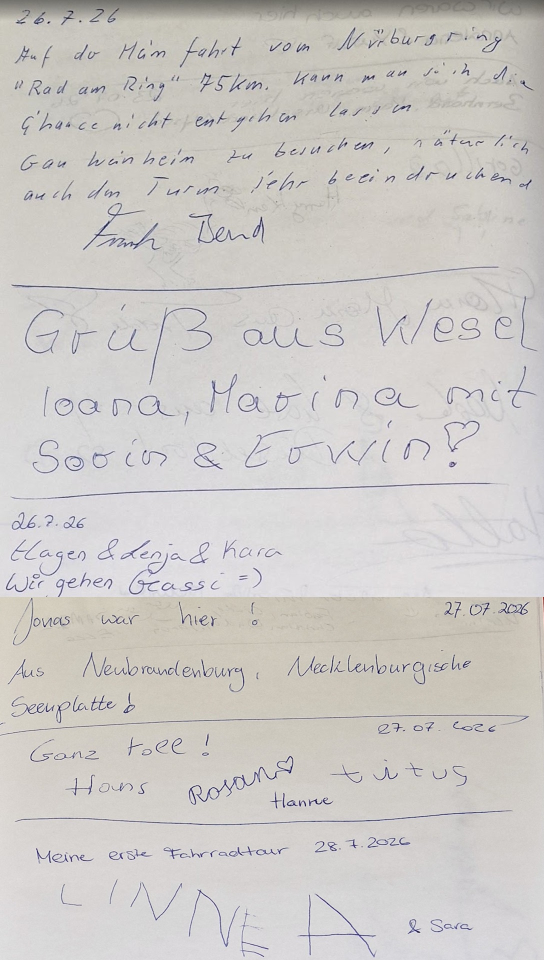 Gästebuch Schiefer Turm Gau-Weinheim